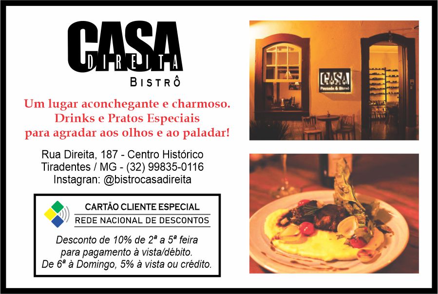 Bistrô Casa Direita - Restaurantes com descontos em Tiradentes